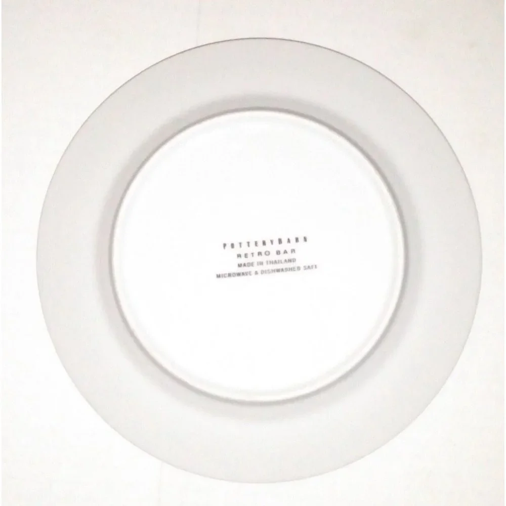 Pottery Barn Retro Bar Drink Recipes Salad Plates Lot of 2